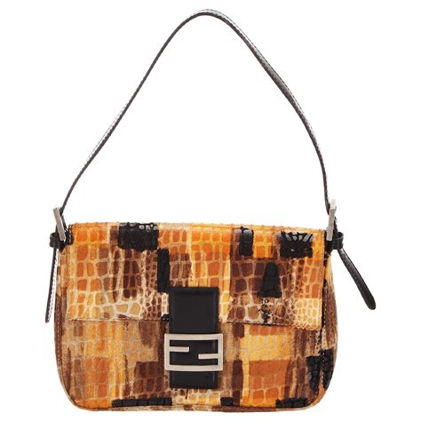 fendi baguette brown suede|More.